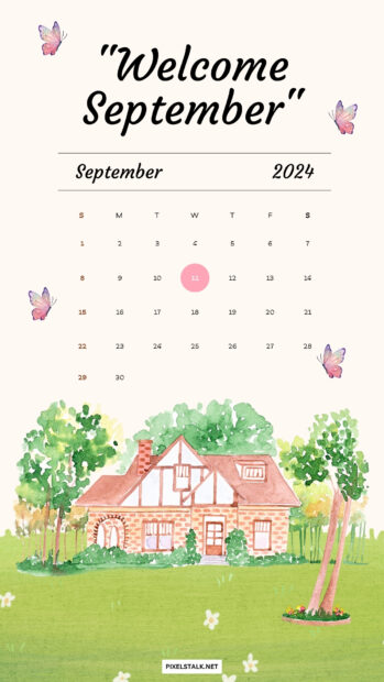 Welcome September 2024 Calendar iPhone HD Wallpaper.